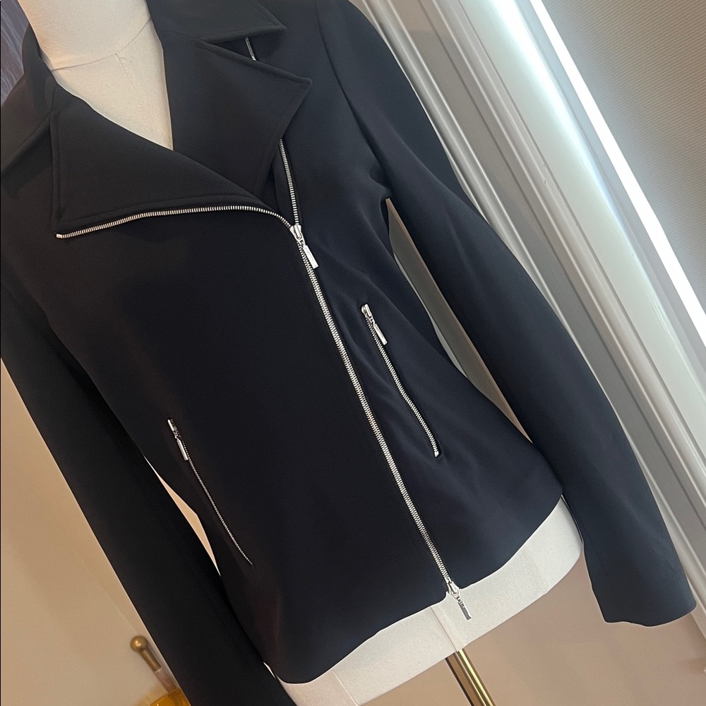 Doncaster Midnight Black Zippered Blazer